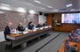 Mesa:
secretário de Assuntos Econômicos e Financeiros do Ministério das Relações Exteriores, embaixador Philip Fox-Drummond Gough;
presidente do Instituto de Relações Internacionais e Comércio Exterior (Irice), ex-embaixador do Brasil em Londres e em Washington, embaixador Rubens Barbosa;
presidente da CRE, senador Nelsinho Trad (PSD-MS);
secretário de Promoção Comercial, Ciência, Tecnologia, Inovação e Cultura do Ministério das Relações Exteriores, embaixador Laudemar Gonçalves de Aguiar Neto; 
secretário de Comércio e Relações Internacionais do Ministério da Agricultura e Pecuária (Mapa), Luis Rua.